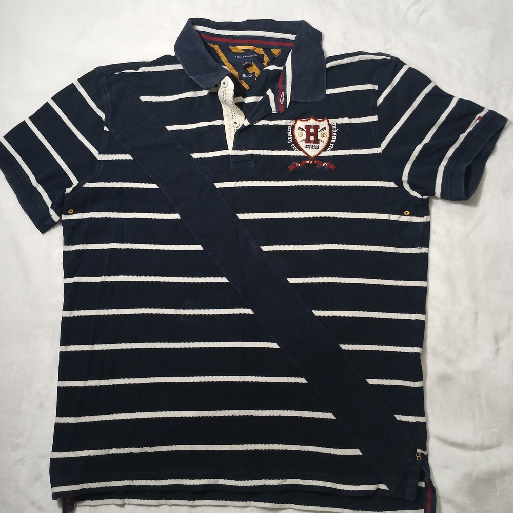 Tommy Hilfiger H Crew University Polo Mens Size XXL Embroidered Logo Slim Fit